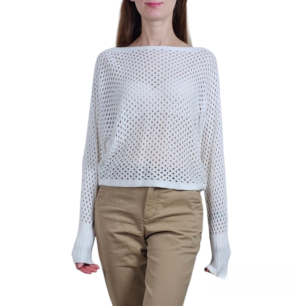 Cropped net sweater XS, Express